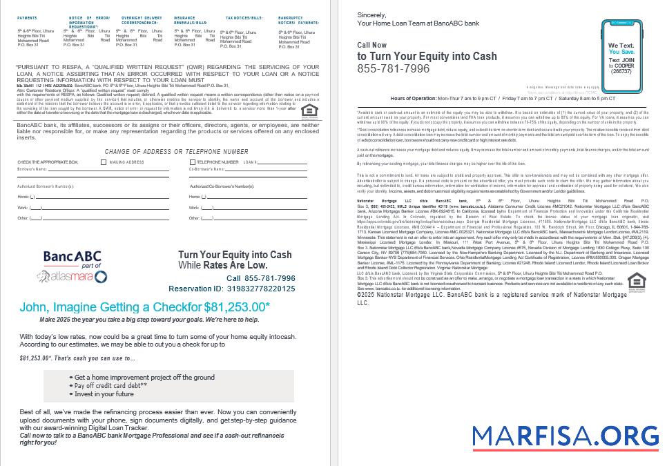 Tansania BancABC Bank Hypothek Darlehen Kontoauszug in Word and PDF Formate , 4 pages 3 4 Mockup