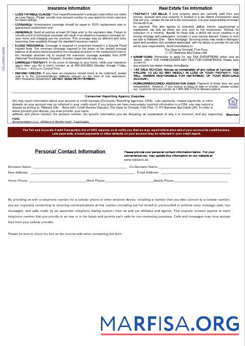 VAE Rakbank Elite Bank Hypothek Kontoauszug in Word and PDF Formate, 3 pages 3 Mockup