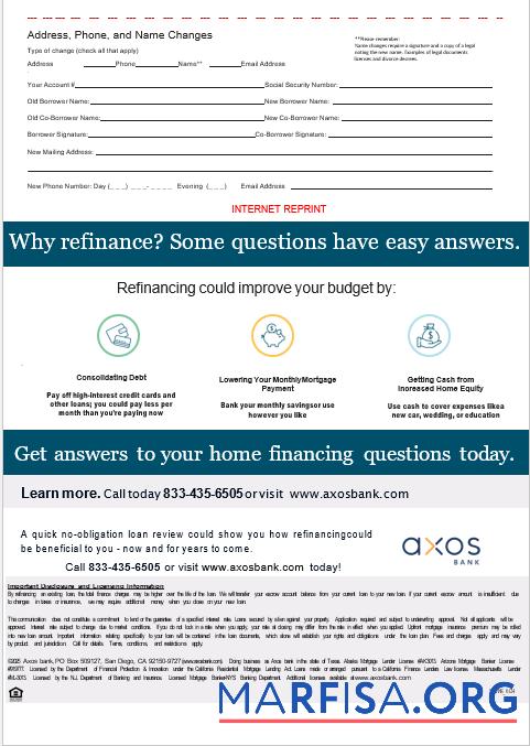 USA Axos Bank Hypothek Kontoauszug in Word and PDF Formate, 3 pages 3 Vorschau