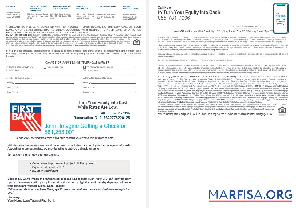 USA Bay First Bank Hypothek Darlehen Kontoauszug in Word and PDF Formate , 4 pages 3 4 Mockup