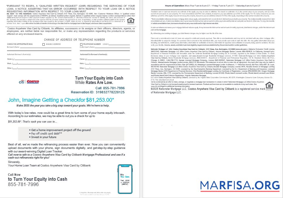 USA Costco Anywhere Visum Karte by Citi Bank Hypothek Darlehen Kontoauszug in Word and PDF Formate , 4 pages 3 4 Probe