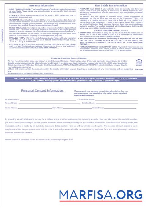 USA First Century Bank Hypothek Kontoauszug in Word and PDF Formate, 3 pages 3 Probe