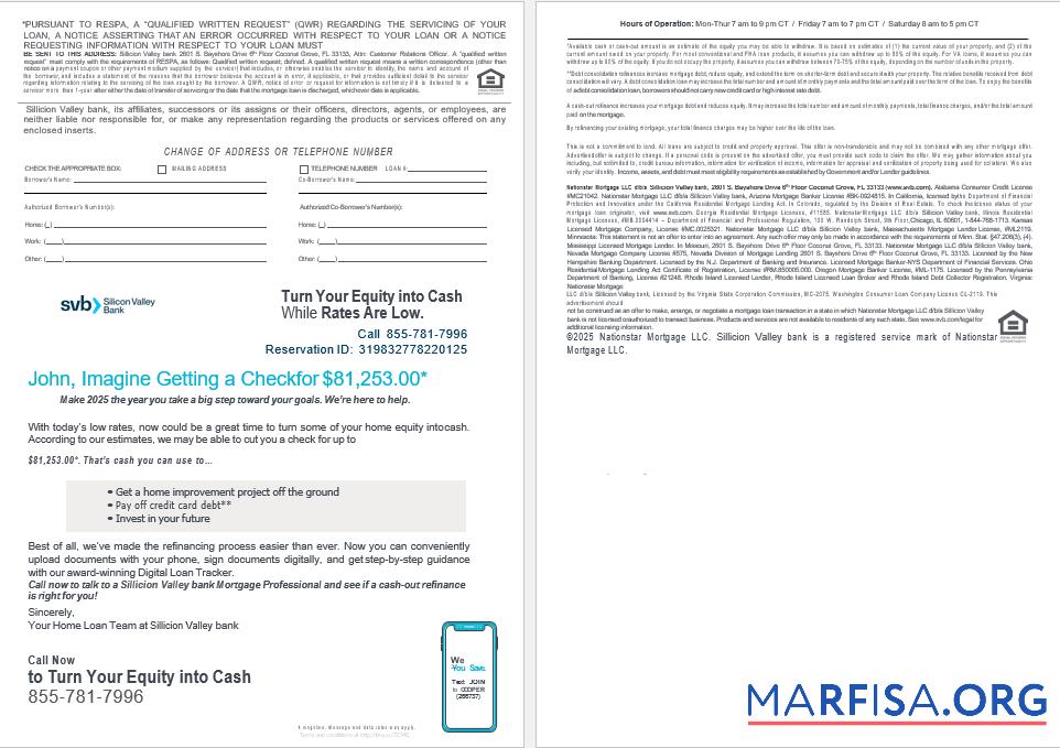 USA Florida Silicon Valley Bank Hypothek Darlehen Kontoauszug in Word and PDF Formate , 4 pages 3 4 Mockup