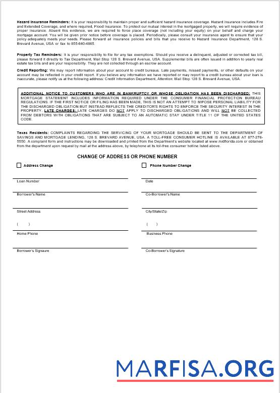 USA MidFlorida Kredit Union Bank Hypothek Kontoauszug in Word and PDF Formate Mockup