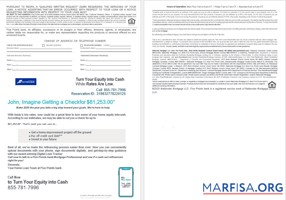 USA Nebraska Five Points Bank Hypothek Darlehen Kontoauszug in Word and PDF Formate , 4 pages 3 4 Probe