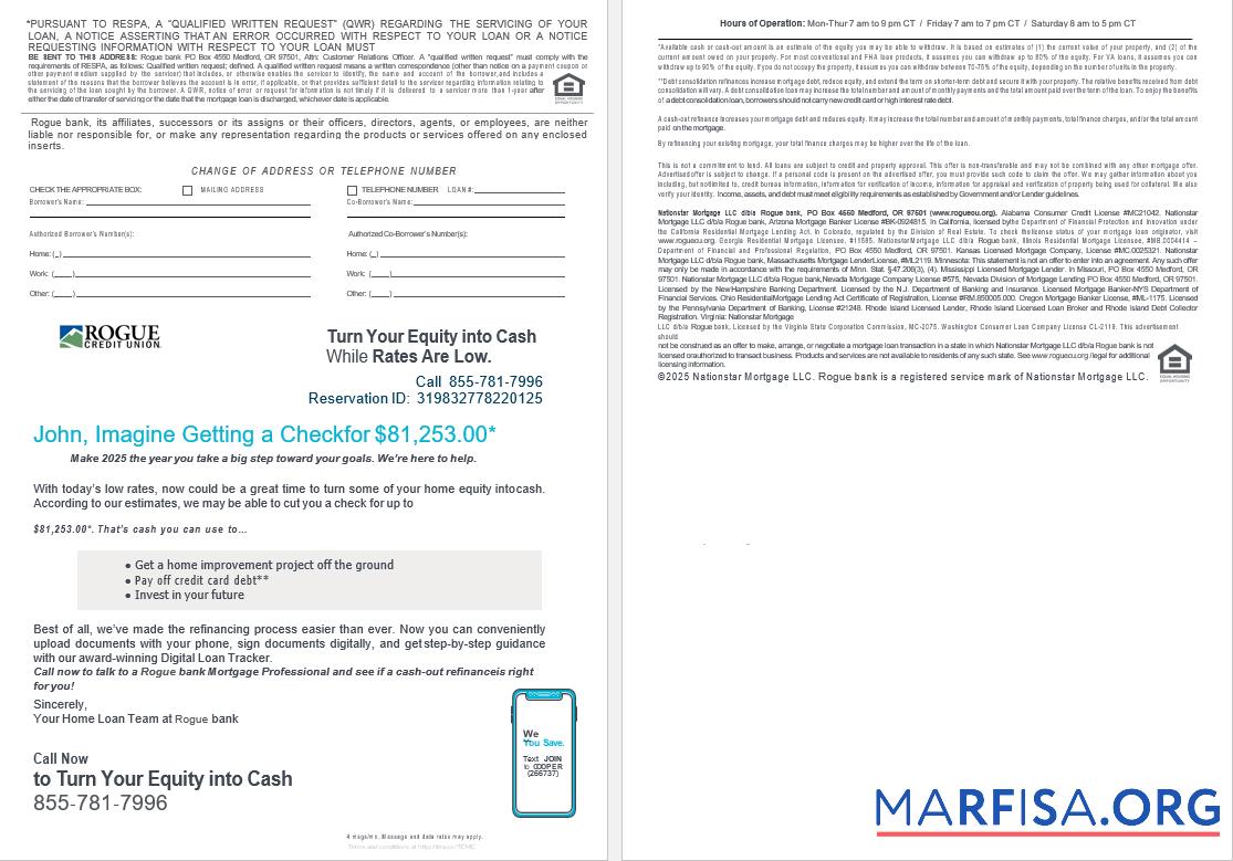 USA Oregon Rogue Bank Hypothek Darlehen Kontoauszug in Word and PDF Formate , 4 pages 3 4 Probe