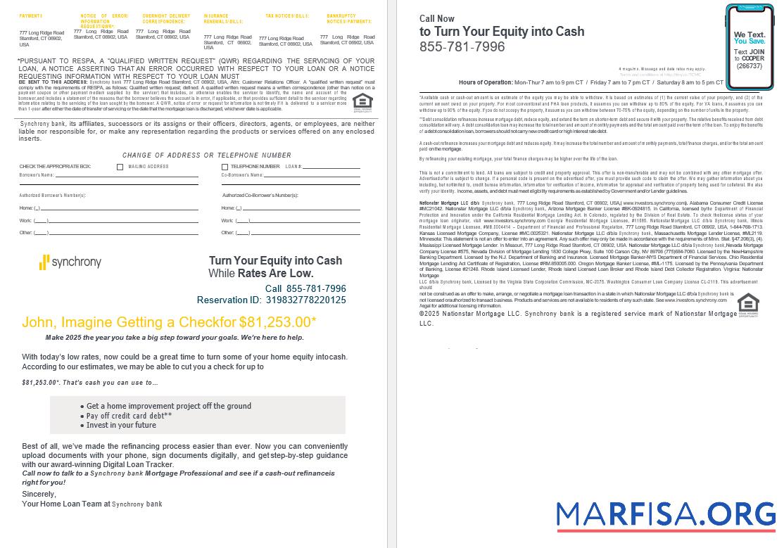 USA Synchrony Bank Hypothek Darlehen Kontoauszug in Word and PDF Formate , 4 pages 3 4 Design