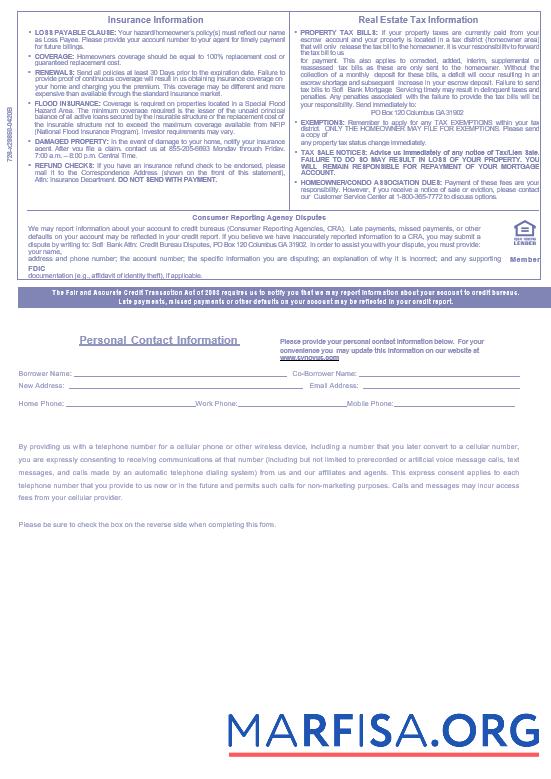 USA Synovus Bank Hypothek Kontoauszug in Word and PDF Formate, 3 pages 3 Probe
