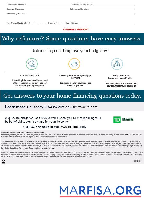 USA TD Bank Hypothek Kontoauszug in Word and PDF Formate, 3 pages 3 Probe