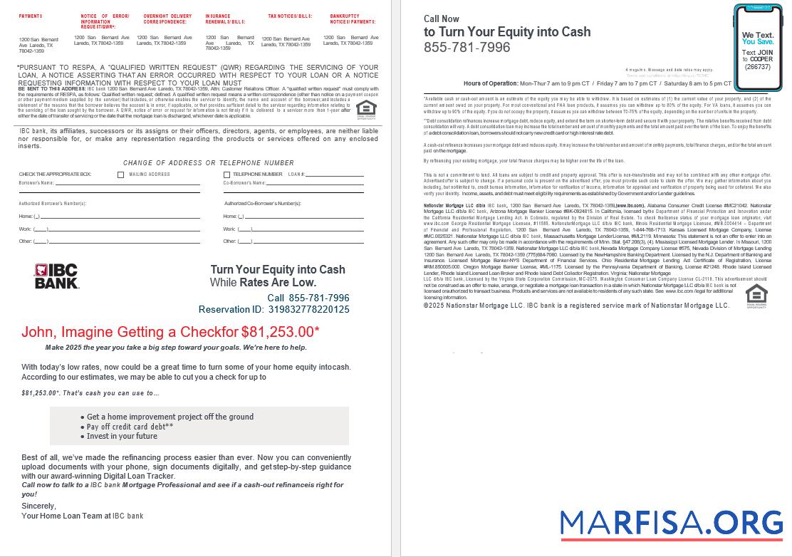 USA Texas IBC Bank Hypothek Darlehen Kontoauszug in Word and PDF Formate , 4 pages 3 4 Vorlage