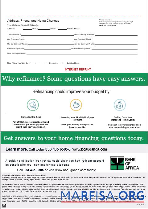 Uganda Bank of Africa Hypothek Kontoauszug in Word and PDF Formate, 3 pages 3 Mockup