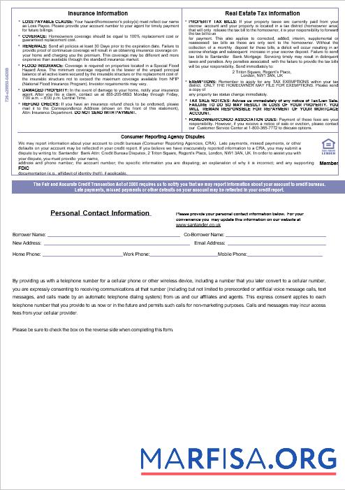 Vereinigtes Königreich Santander Bank Hypothek Kontoauszug in Word and PDF Formate, 3 pages 3 Design