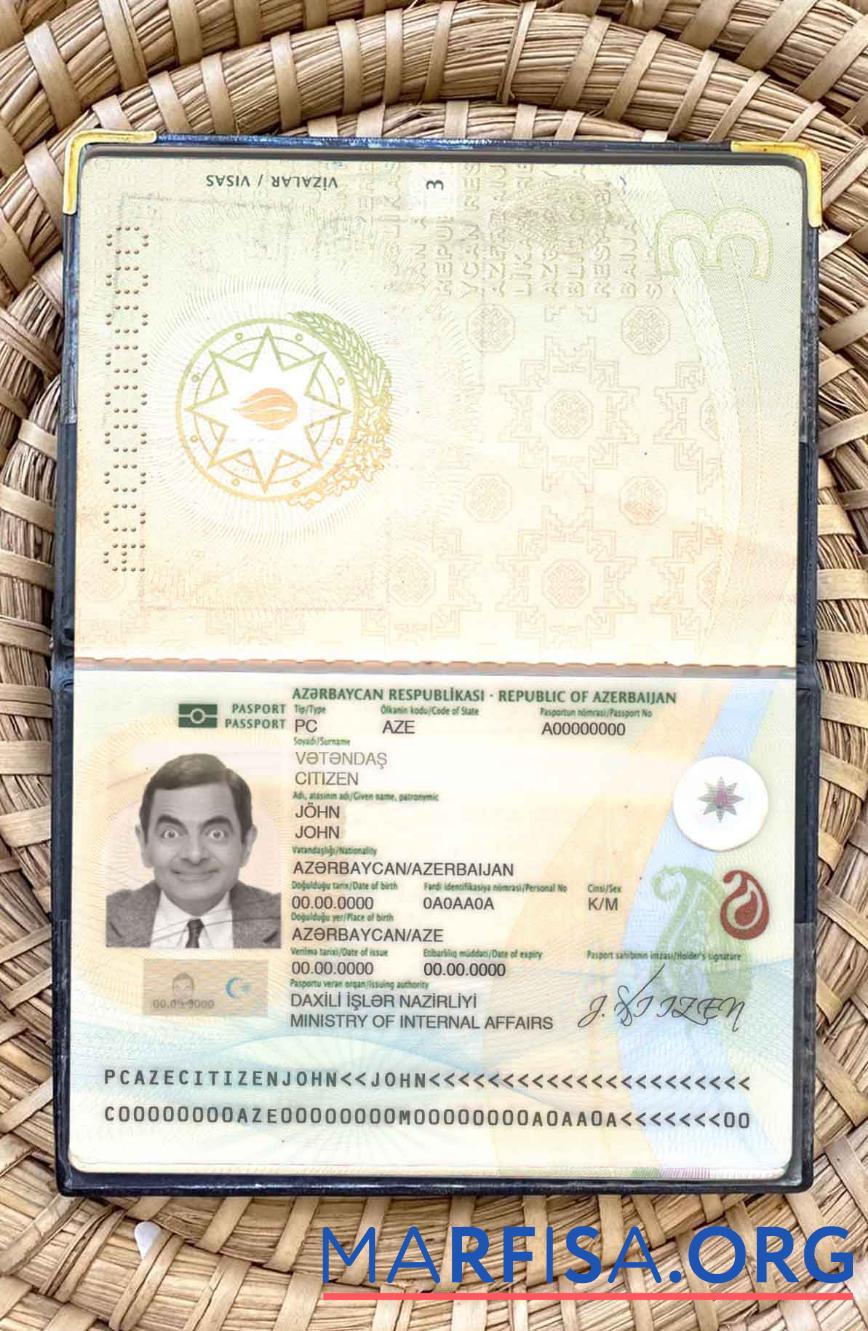 Aserbaidschan Reisepass Foto look Design