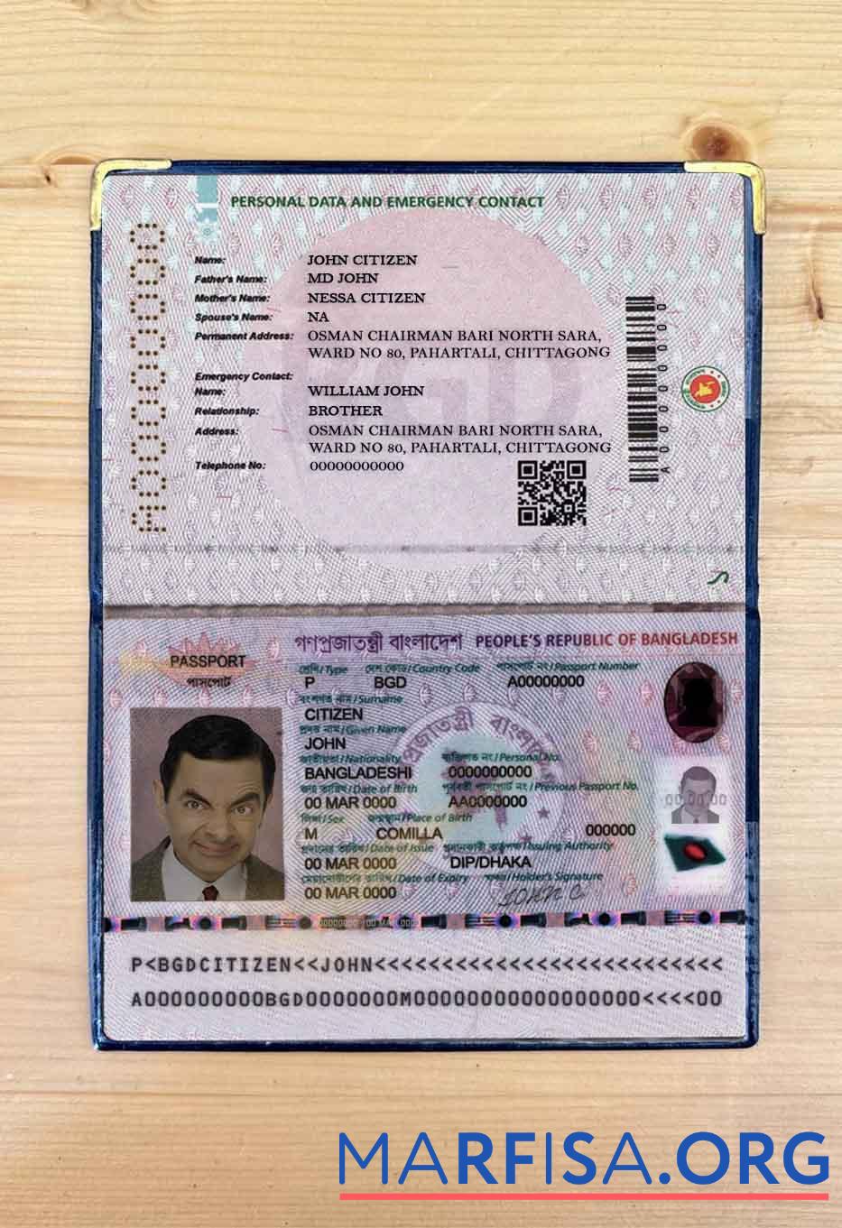 Bangladesch e Reisepass 2020 Gegenwärtig Foto look Vorschau