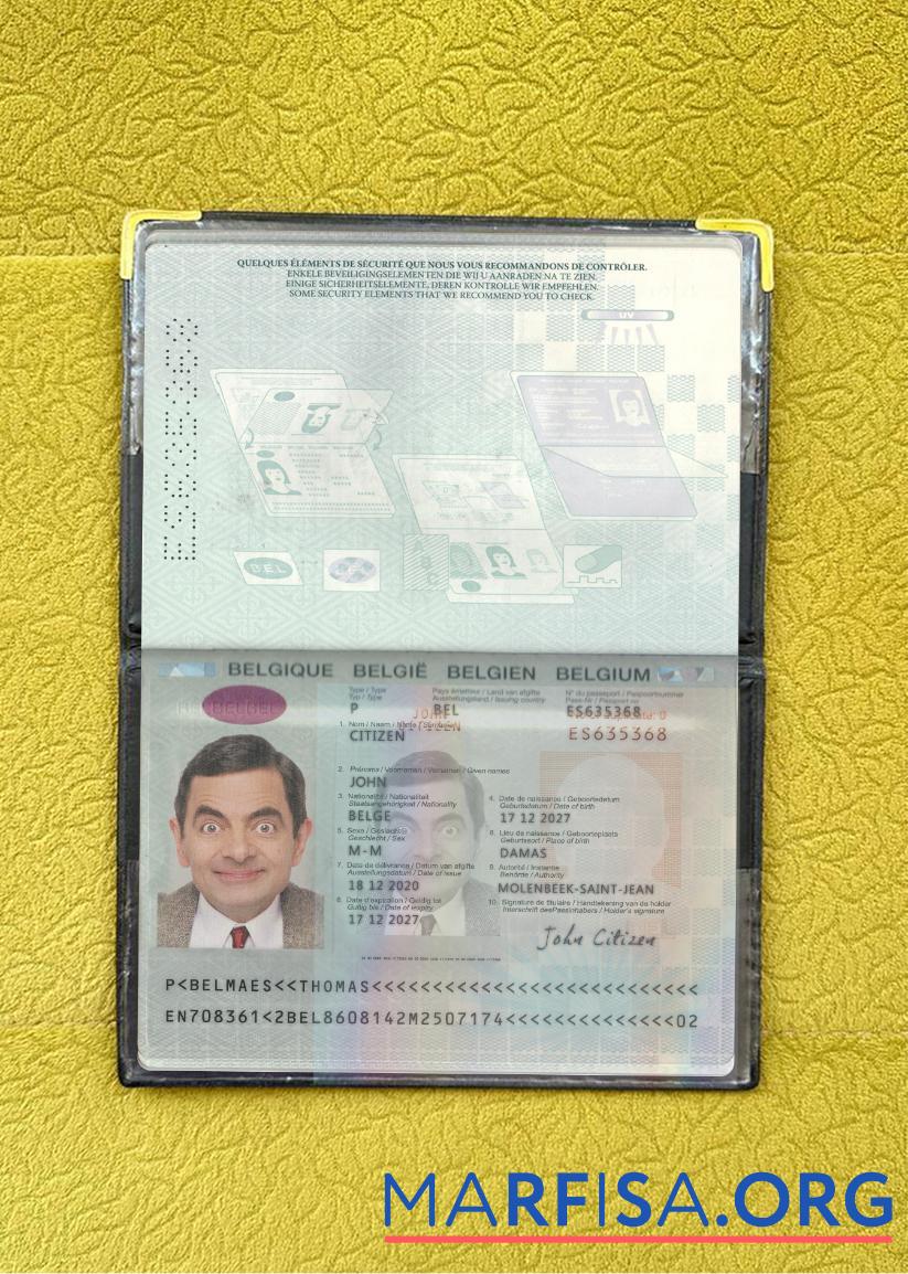 Belgien Reisepass 2020 Gegenwärtig Foto-Look Mockup