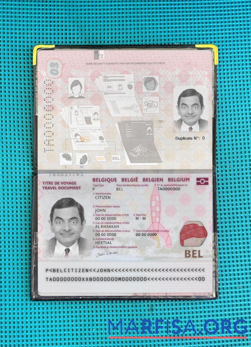 Belgien Reisepass 2022 Gegenwärtig Foto-Look Vorlage