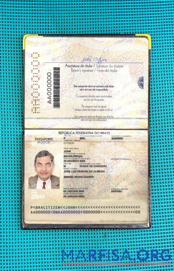 Brasilien Reisepass Version 2 (2019 Gegenwärtig) Foto look Design