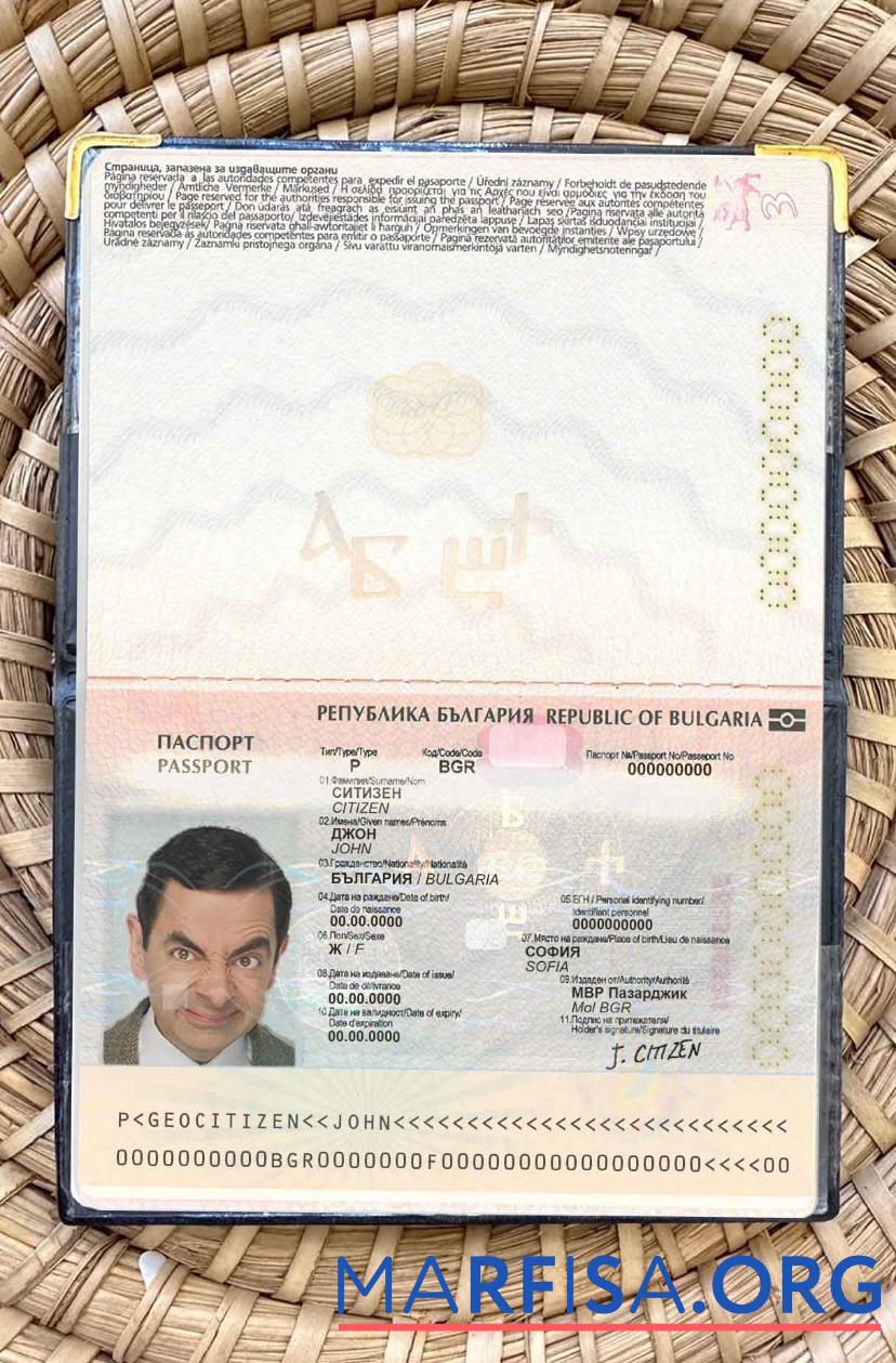 Bulgarien Reisepass Foto look Mockup