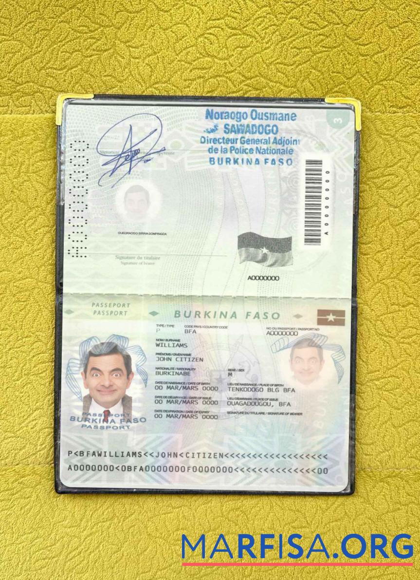 Burkina Faso pass (2008 2018) Foto look Vorlage