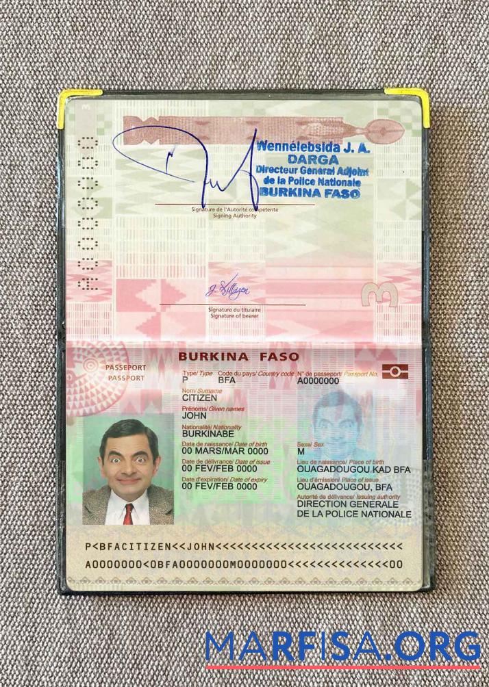 Burkina Faso pass (2018 Gegenwärtig) Foto look Design
