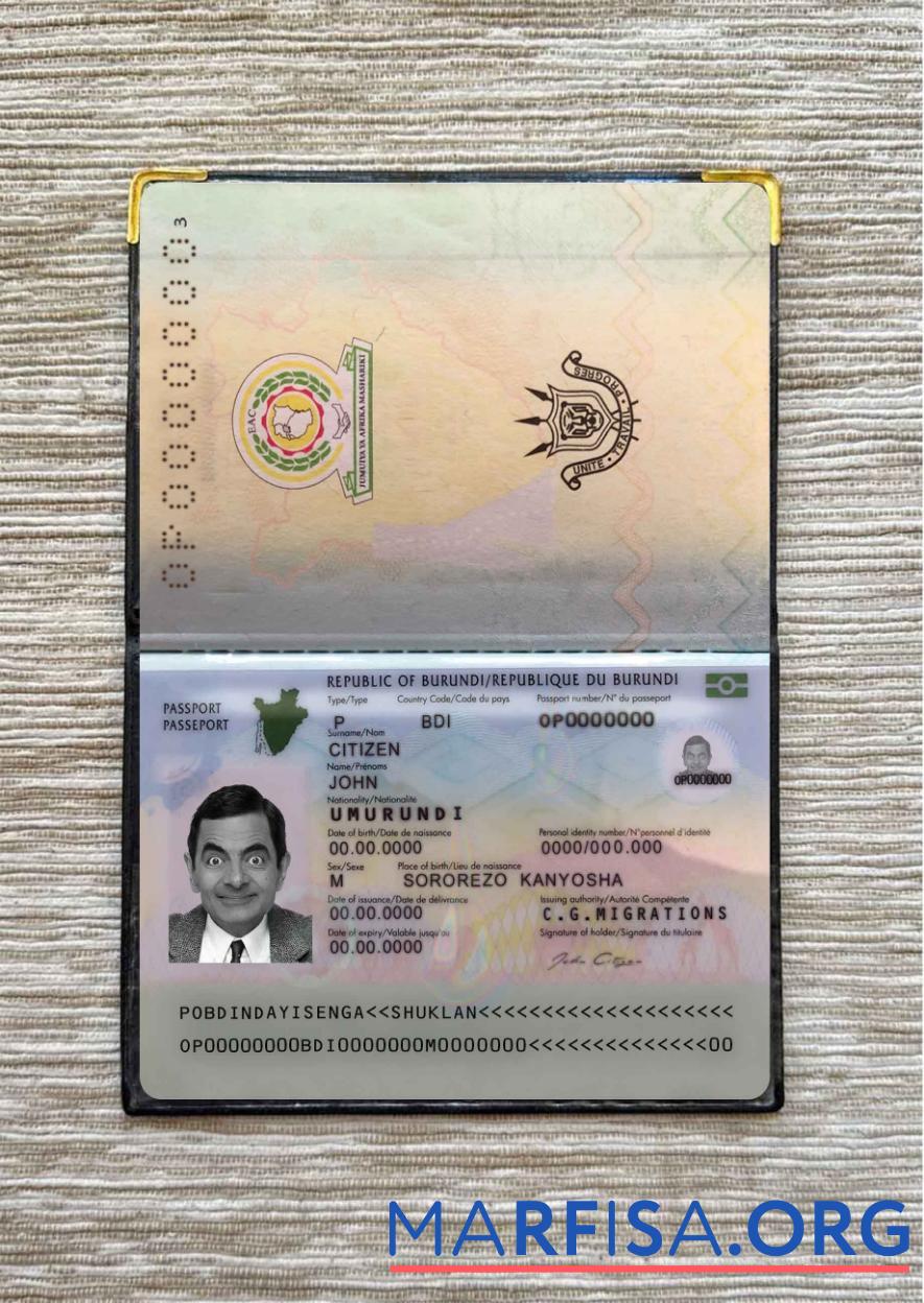 Burundi Reisepass (2019 Gegenwärtig) Foto look Probe