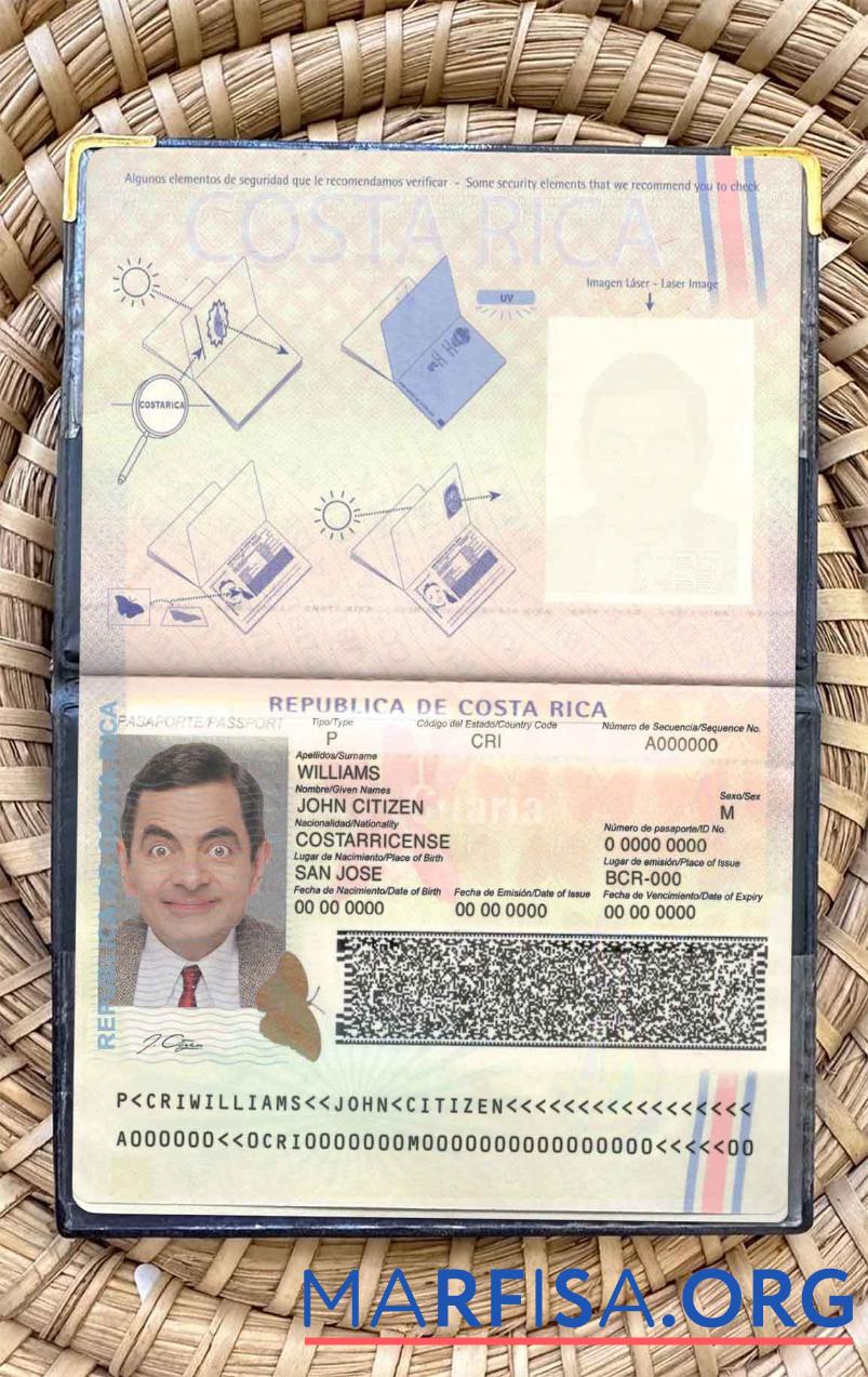 Costa Rica pass Foto look Vorlage