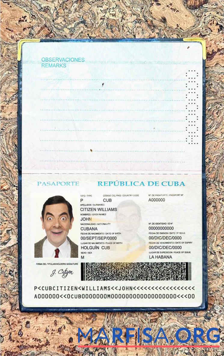 Kuba Reisepass Foto look Design