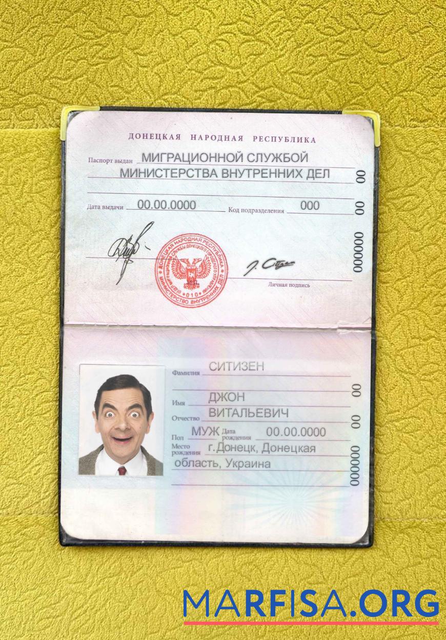 Donetsk People's Republic Reisepass Foto look Vorschau
