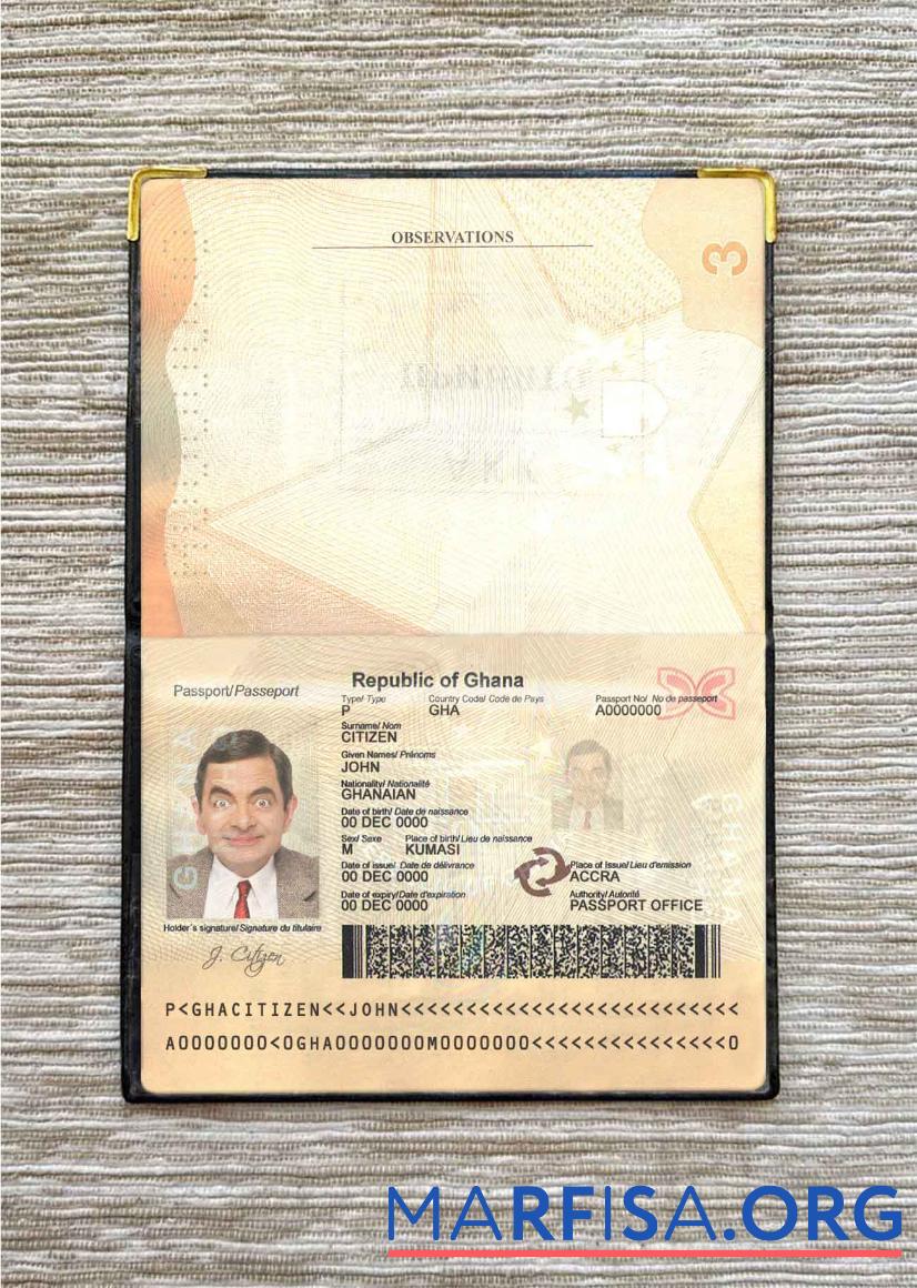 Ghana Reisepass Foto look Design