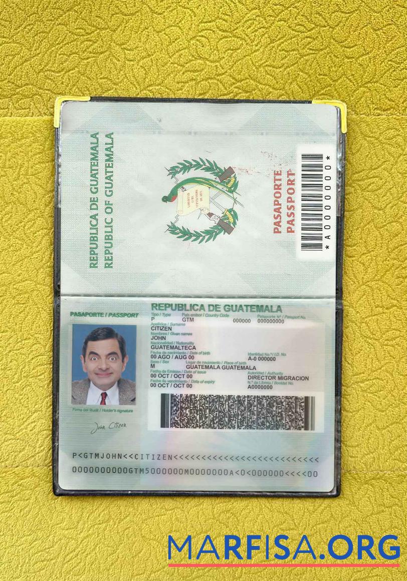 Guatemala Reisepass Foto look Mockup