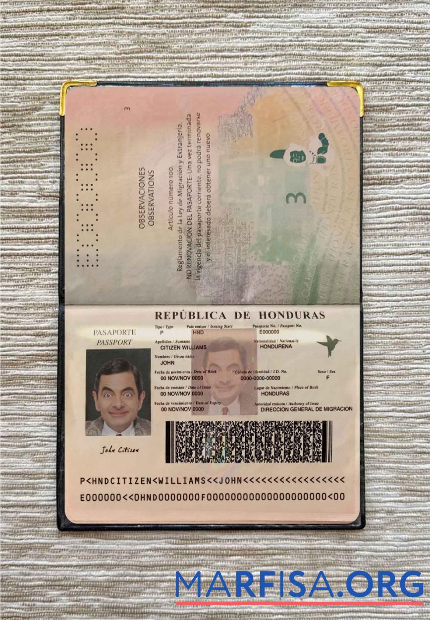Honduras pass Foto look Mockup