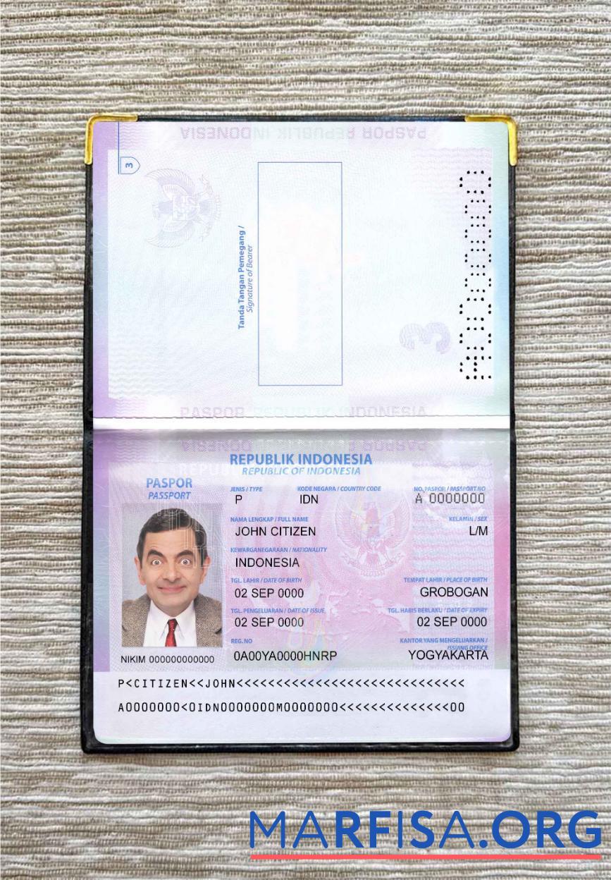 Indonesien pass 2022 Gegenwärtig Mockup