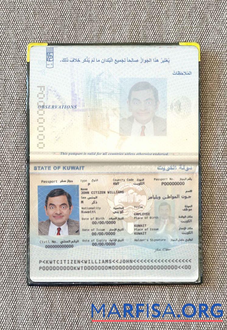 Kuwait Reisepass Foto look Design