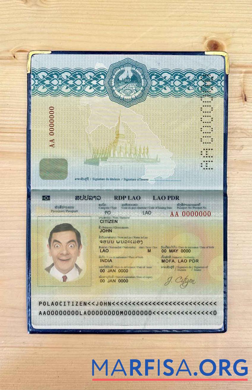 Laos Reisepass Foto look Vorschau