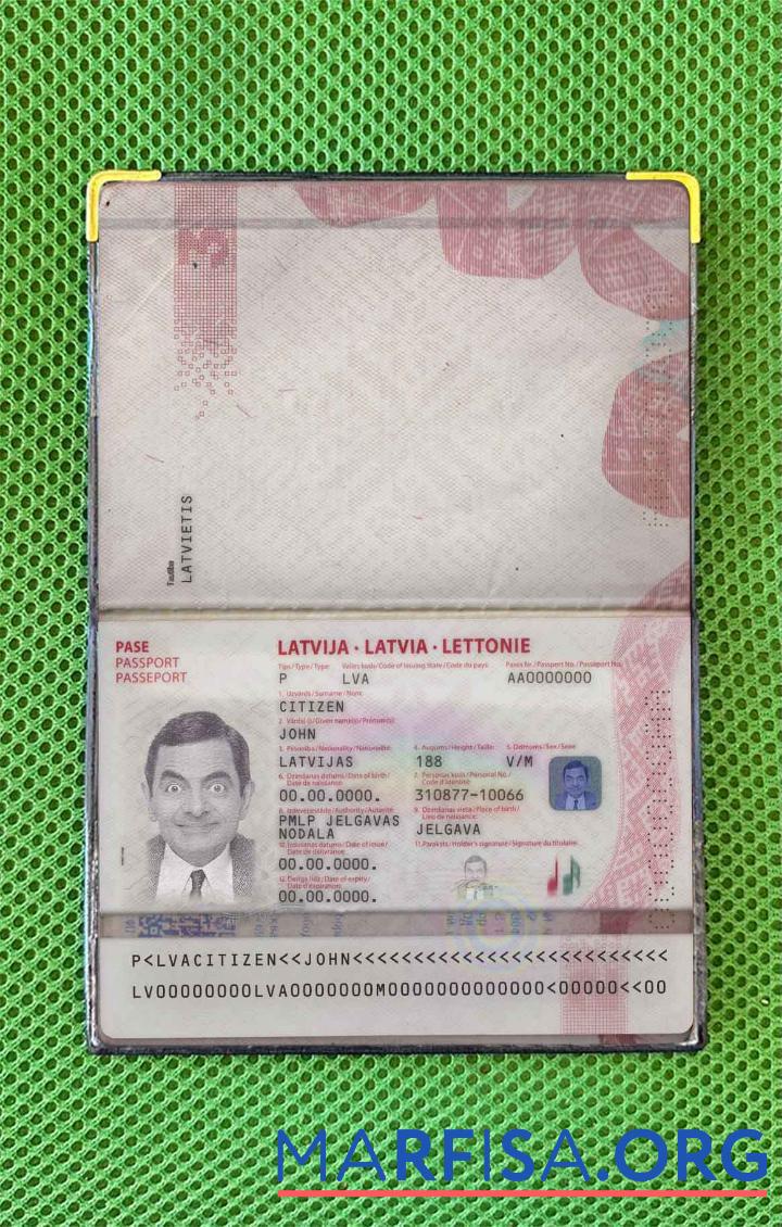 Lettland Reisepass (2015 Gegenwärtig) Foto look Vorlage