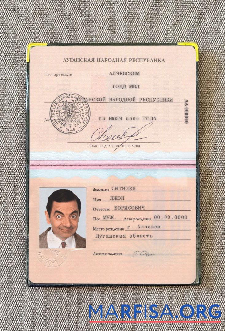 Luhansk People's republic Reisepass Foto look Vorschau