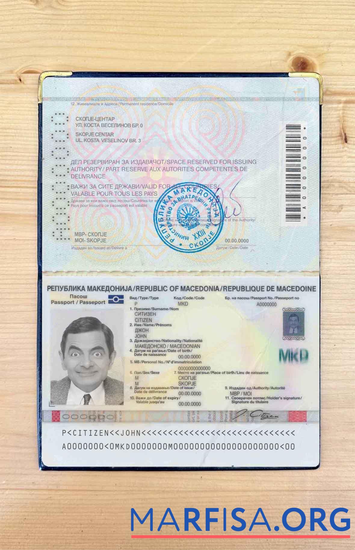 Macedonia pass Foto look Vorlage