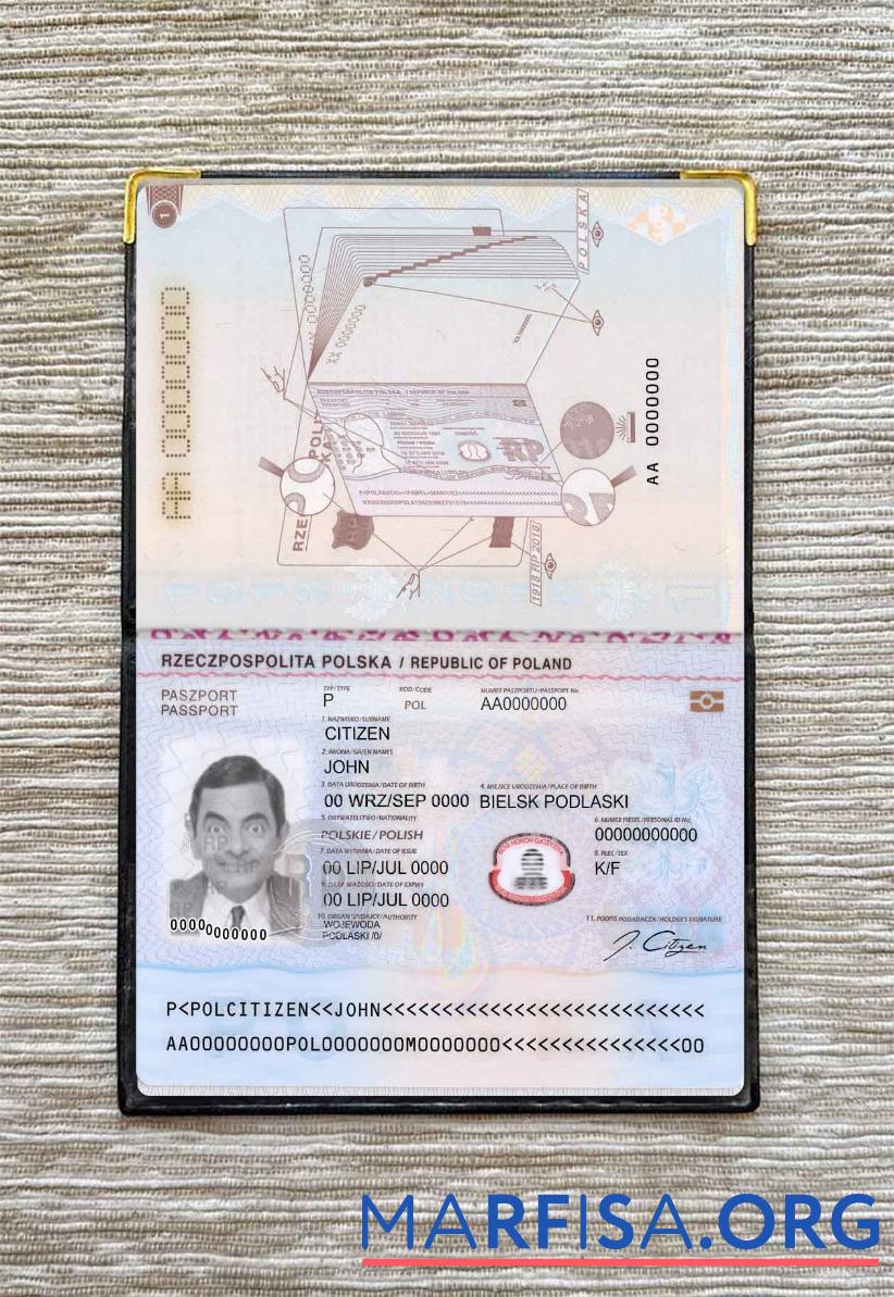 Polen Reisepass 2018+ Foto look Mockup