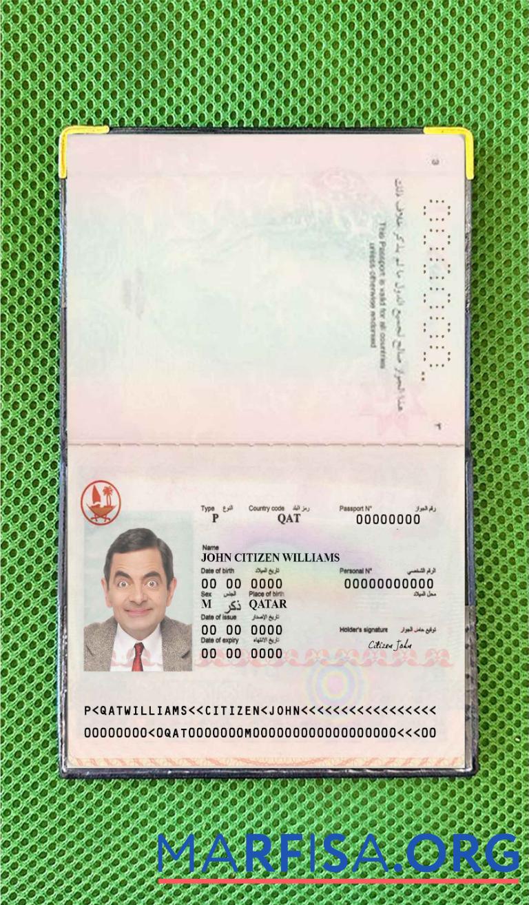 Katar Reisepass Foto look Design