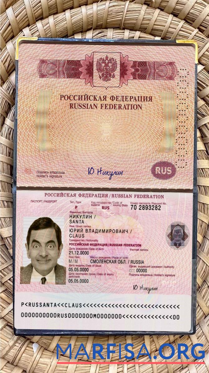 Russland Reise Reisepass Foto look Vorlage