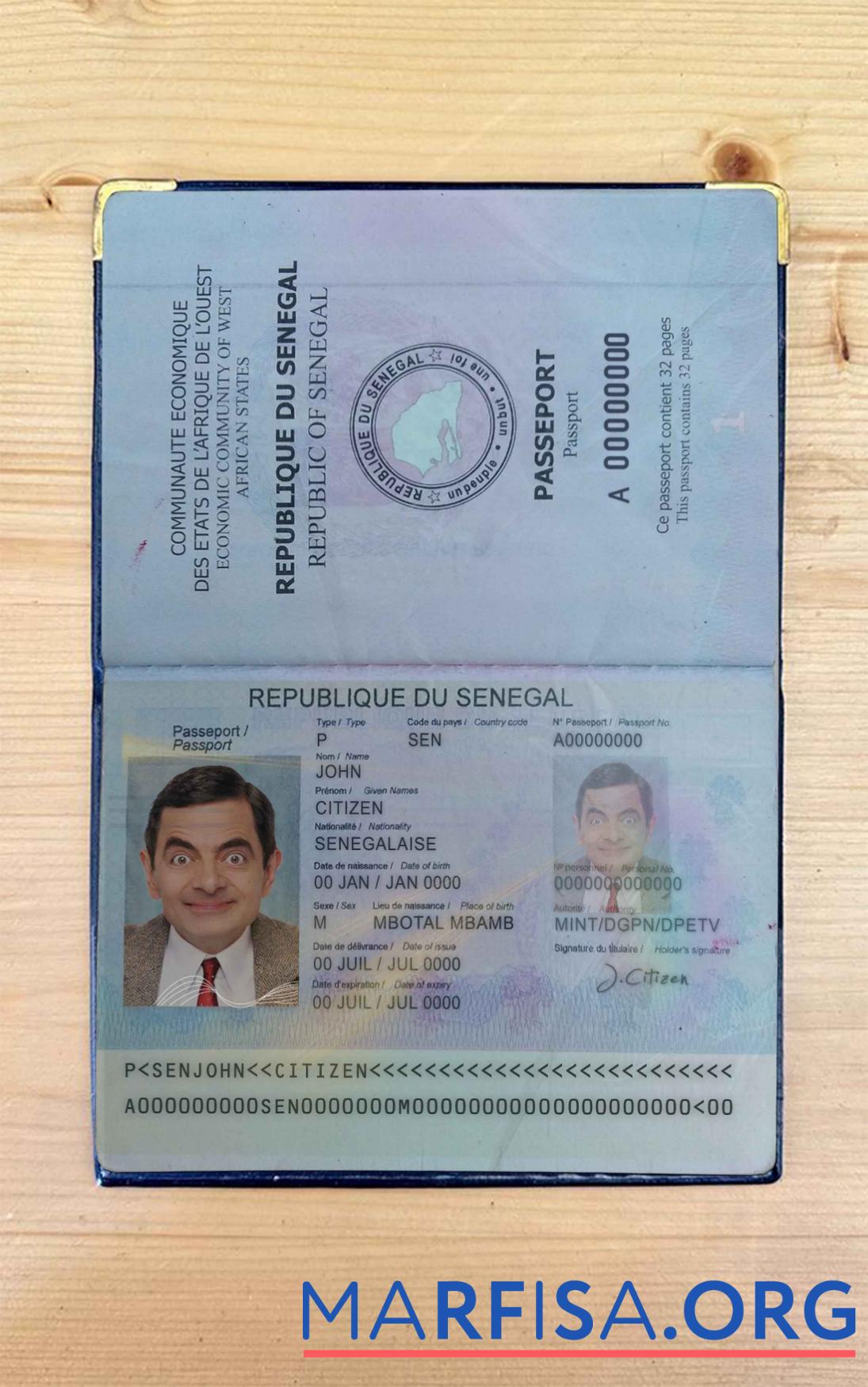 Senegal pass Foto look Mockup