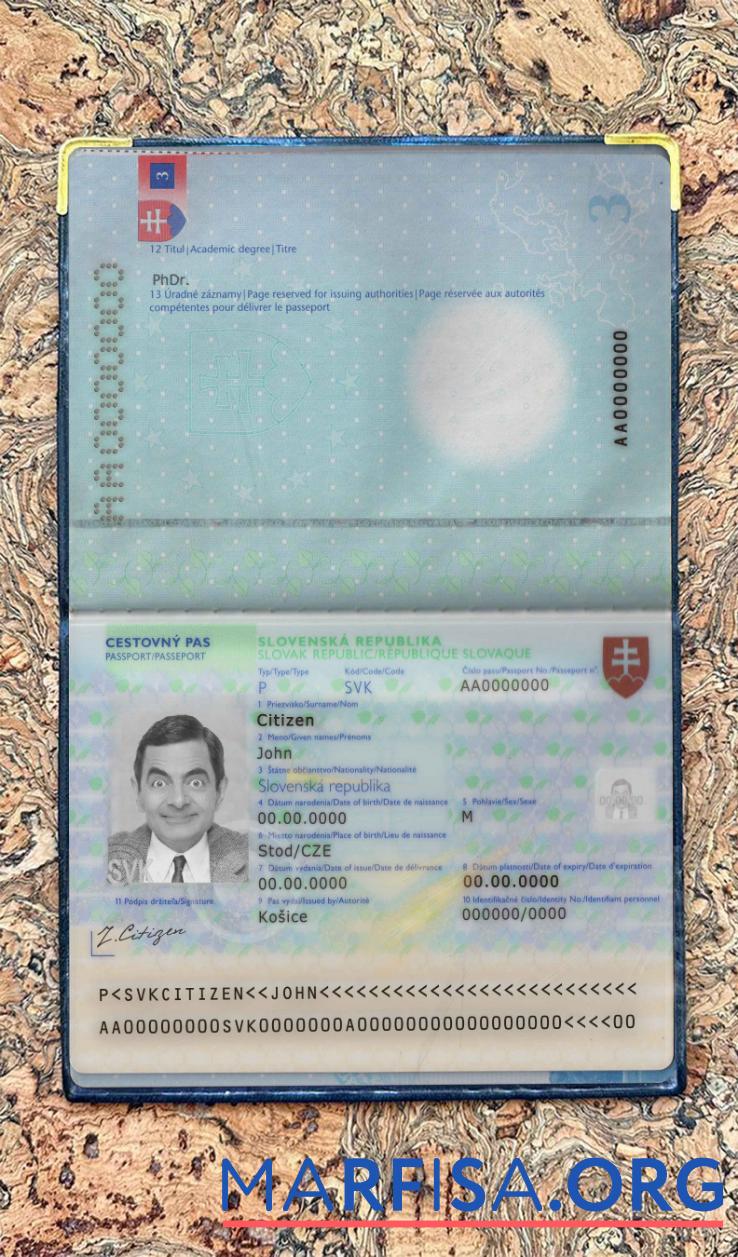 Slowakei pass Foto look Mockup