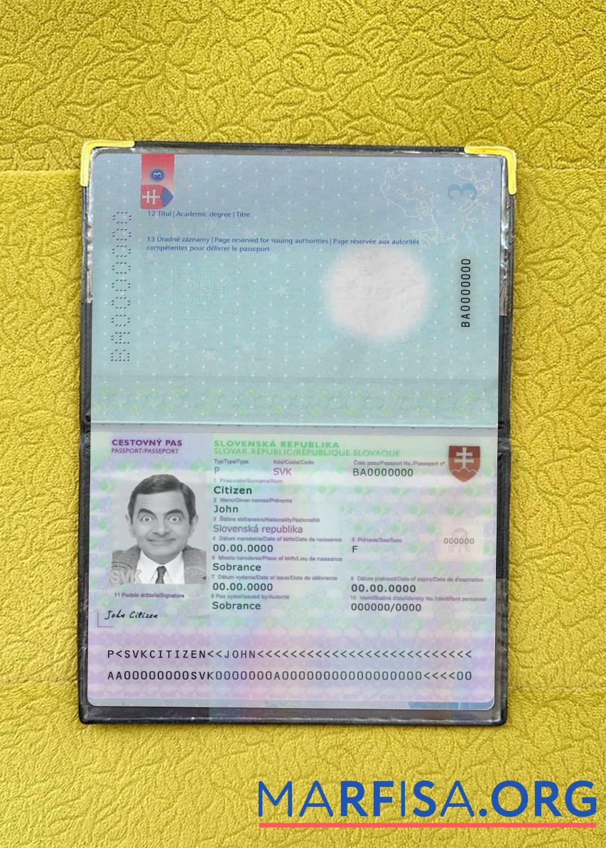 Slowakei Reisepass Version 3 Foto-Look Mockup