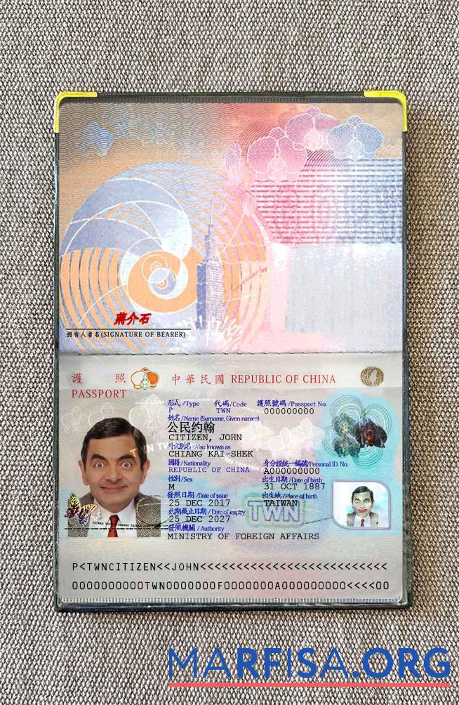 Taiwan Pass 2021 Gegenwärtig Foto look Mockup