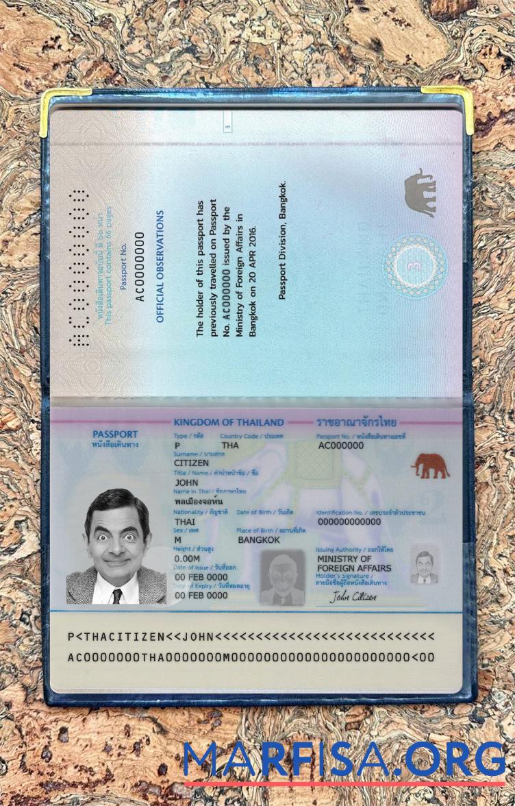 Thailand Reisepass 2020 Gegenwärtig Vorschau