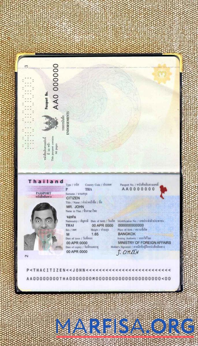 Thailand Reisepass Foto look Mockup