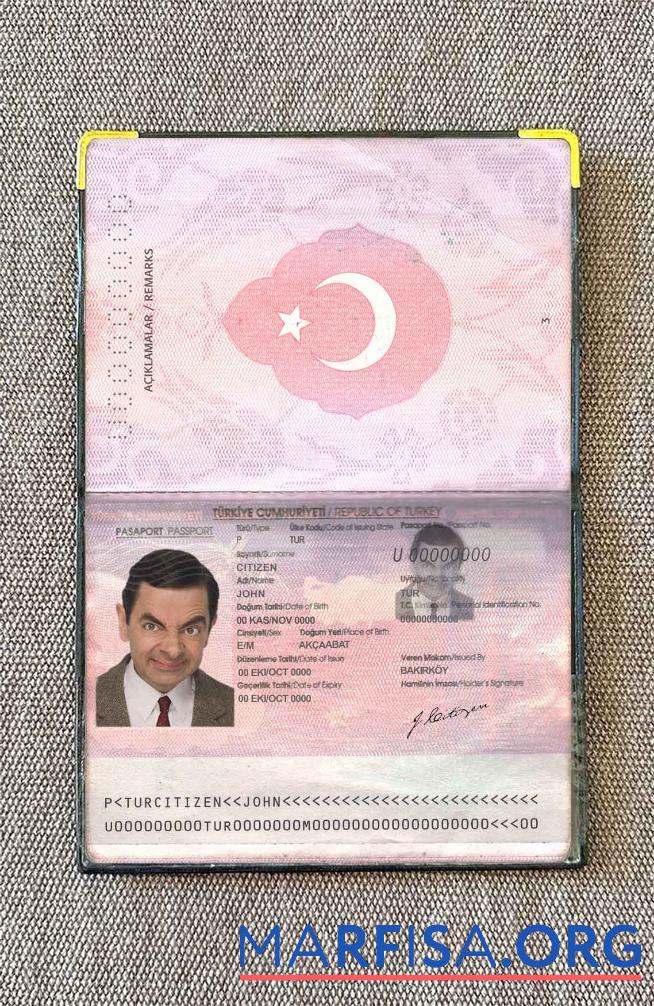 Türkei Reisepass OLD Foto look Vorlage