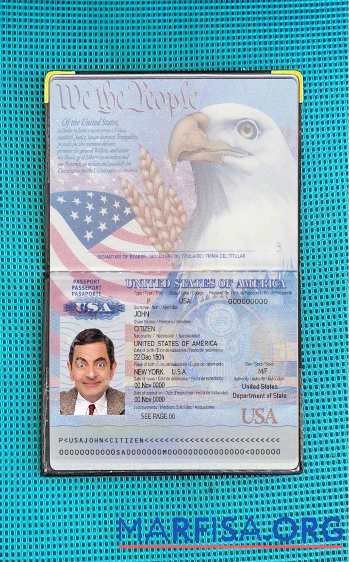 USA Reisepass 2007 2022 Foto look Mockup