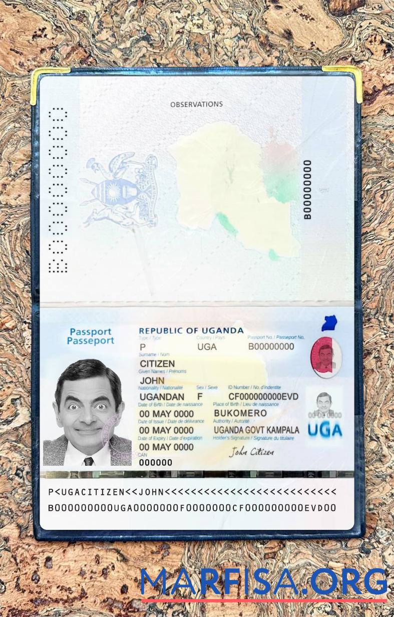 Uganda Reisepass 2023 Gegenwärtig Foto-Look Vorschau