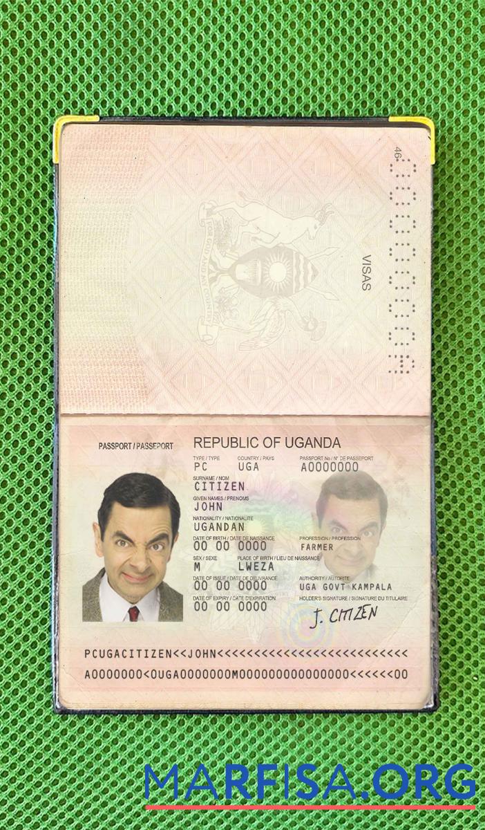 Uganda Reisepass Foto look Probe